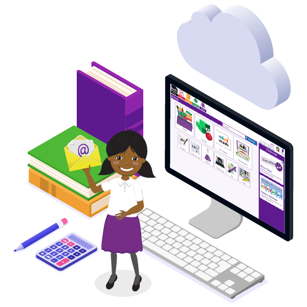 An image representing remote education with Purple Mash by 2Simple Ltd